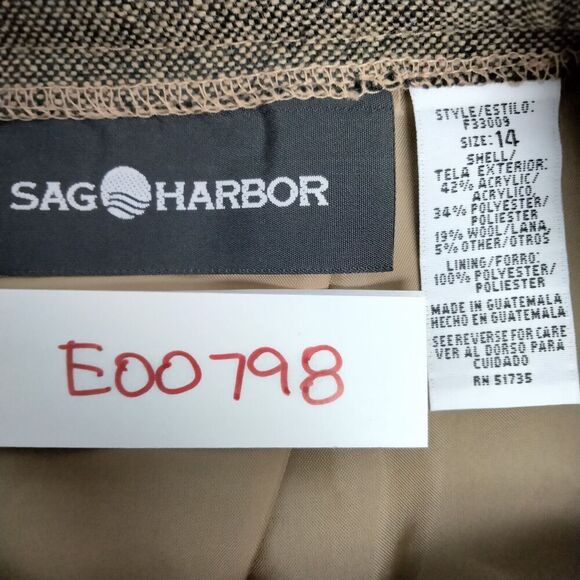 VTG Sag Harbor Skirt Womens Size 14 Brown Wool Blend Fringe Tweed Embroidered - Picture 10 of 10